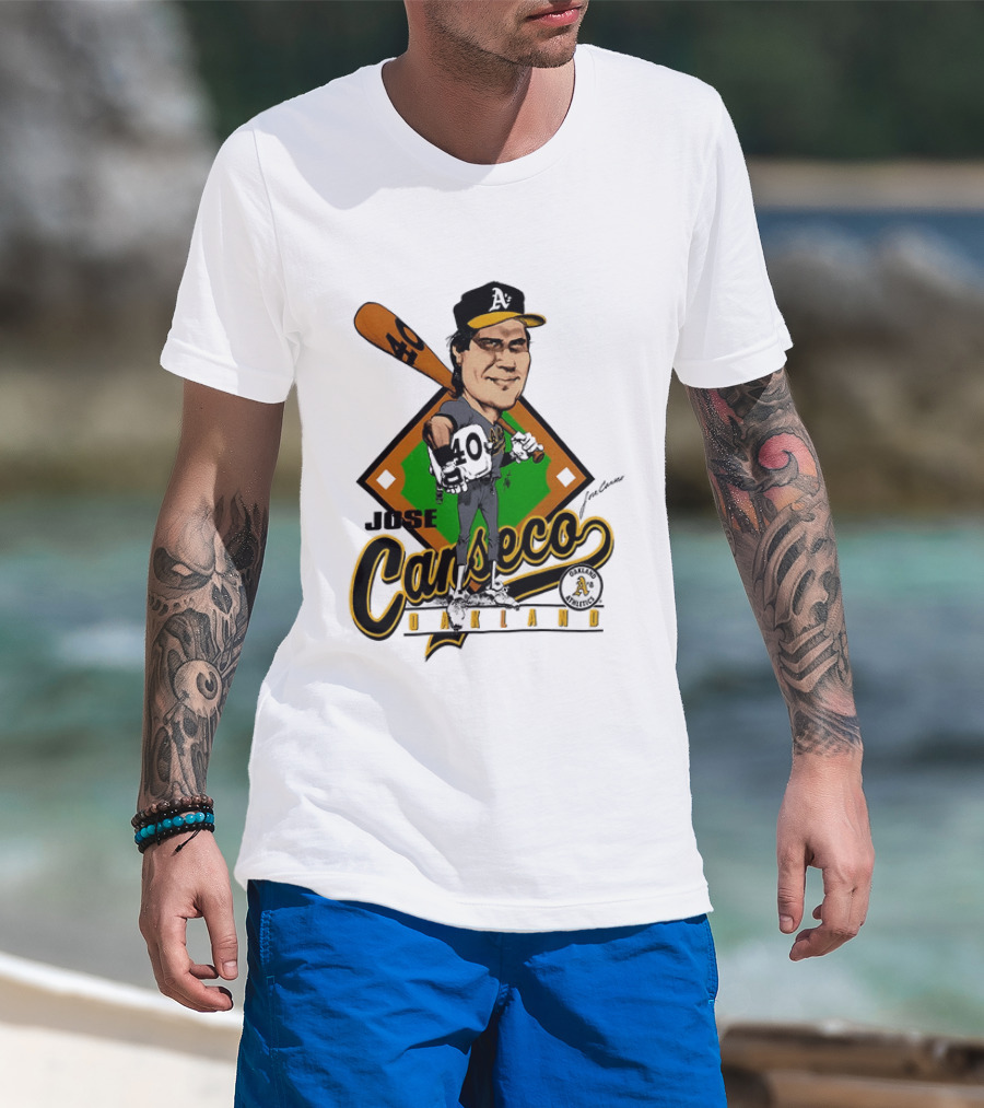 Jose Canseco Oakland A's Baseball Caricature T-Shirt