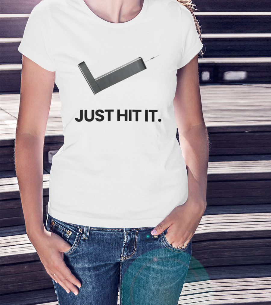 Just Hit It Nike Parody Putter Golf Satire T-Shirt