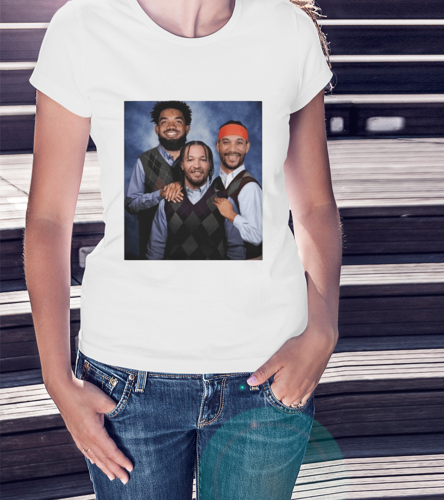Karl Anthony Towns Jalen Brunson Josh Hart Step Brothers Argyle Sweater T-Shirt