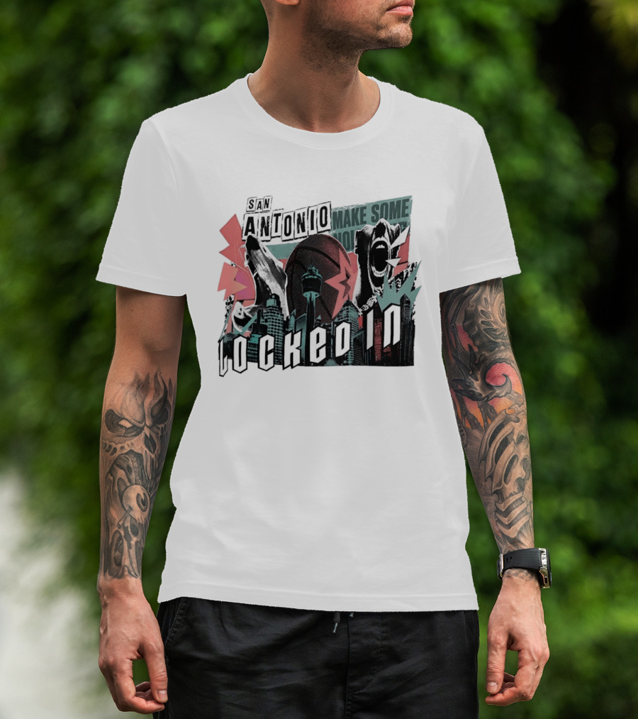 San Antonio Spurs Locked In 2026 Skyline City NBA Make Some Noise T-Shirt