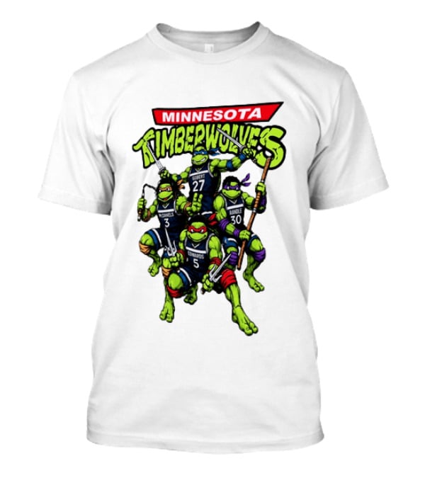 Minnesota Timberwolves Ninja Turtles Crossover Edwards Gobert Randle McDaniels T-Shirt