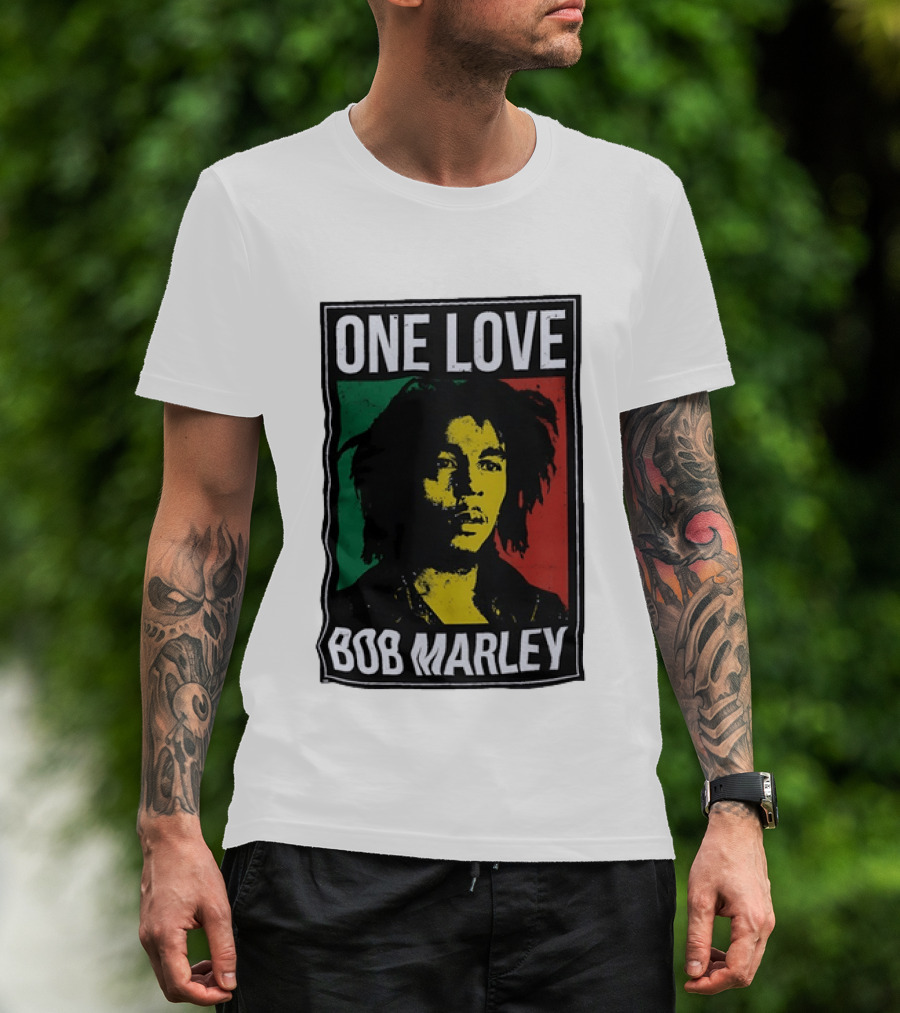 One Love Bob Marley Reggae Rastafarian Tricolor T-Shirt