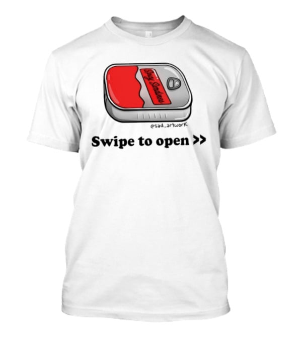Spicy Sardines Swipe To Open Can Print T-Shirt