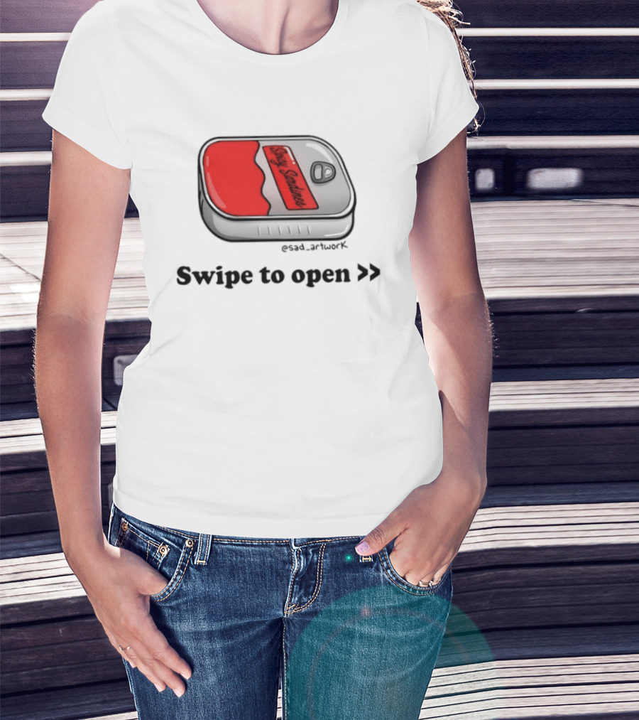 Spicy Sardines Swipe To Open Can Print T-Shirt