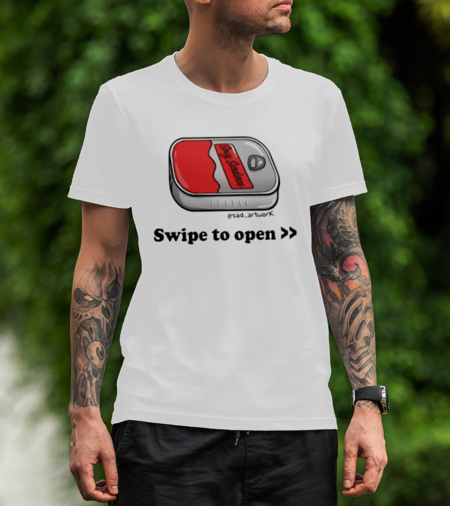 Spicy Sardines Swipe To Open Can Print T-Shirt