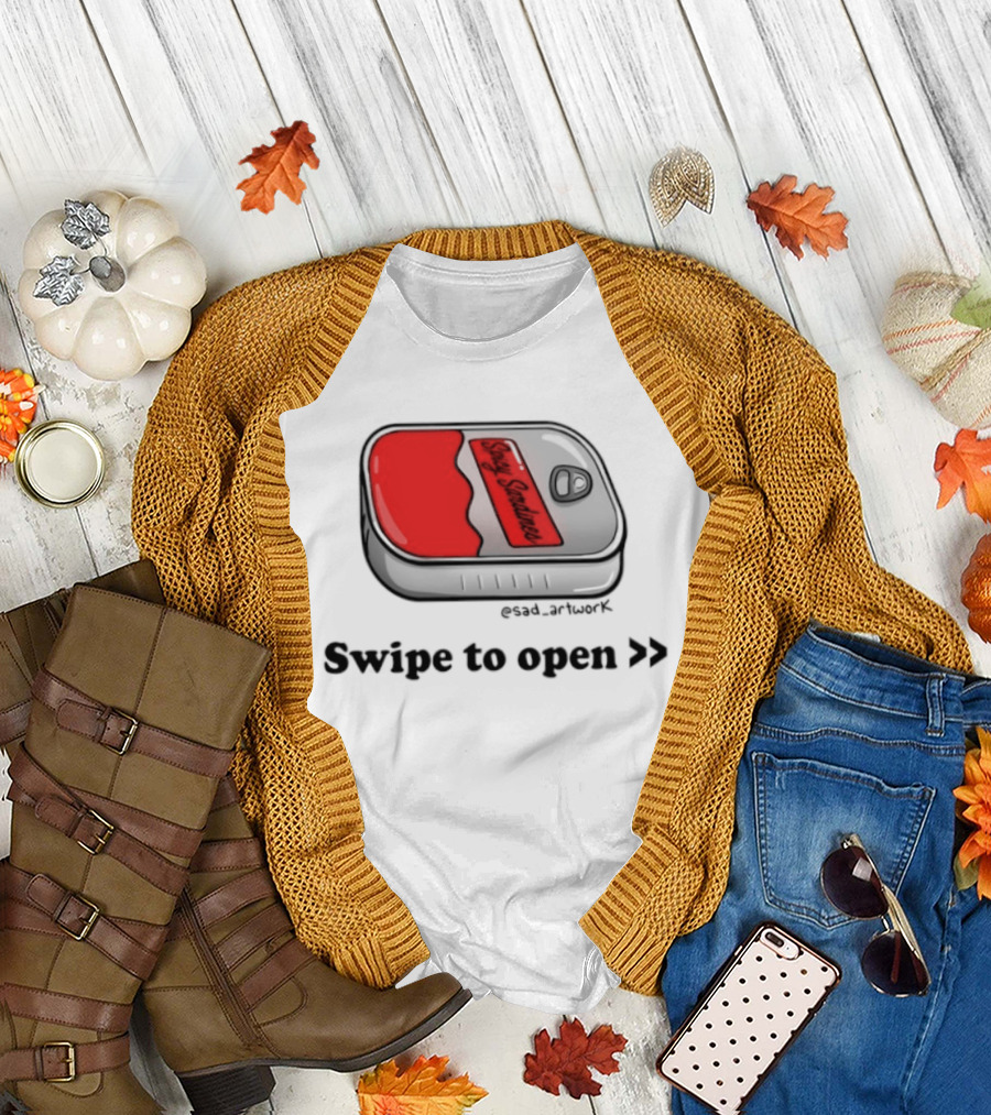 Spicy Sardines Swipe to Open Can Print T-Shirt