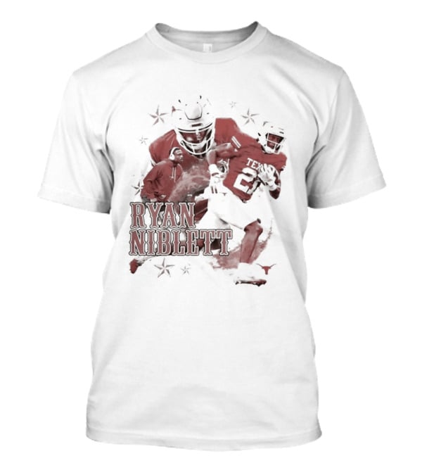 Texas Longhorns NCAA Football Ryan Niblett Collage Stars And Athlete Number T-Shirt