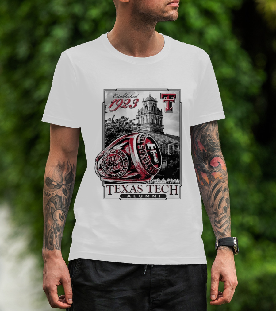 Texas Tech Alumni Established 1923 Ring Building TTU T-Shirt