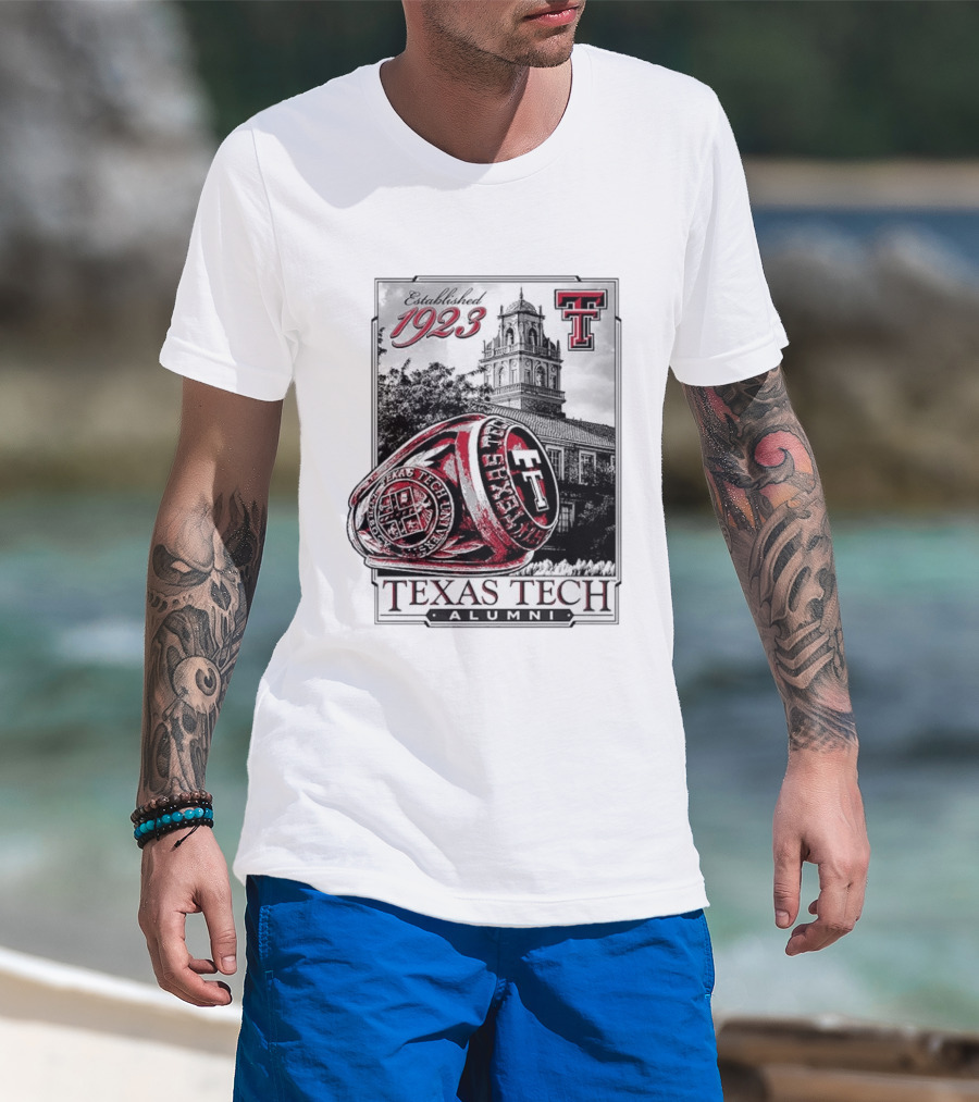 Texas Tech Alumni Established 1923 Ring Building TTU T-Shirt