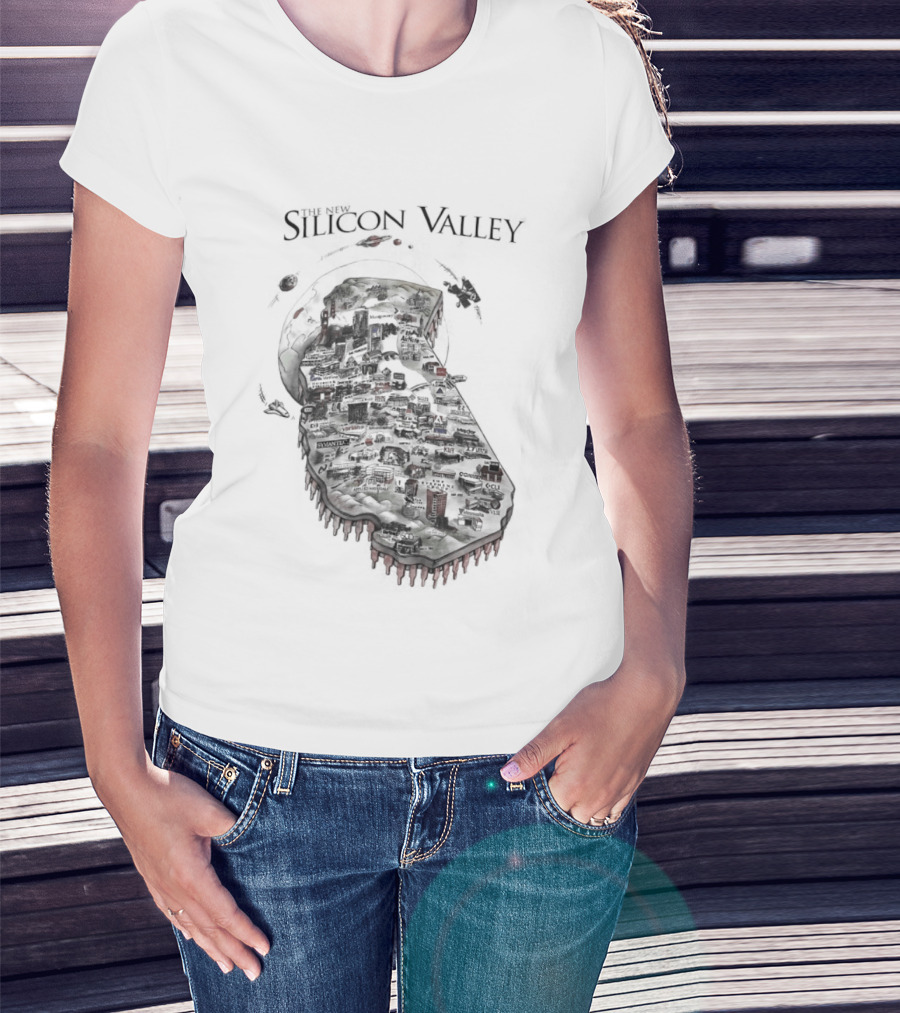 Silicon Valley Fly Map Circuit Board T-Shirt