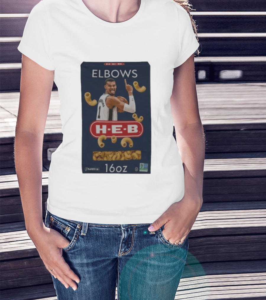 Victor Wembanyama Spurs HEB Elbows Meme 16oz Box T-Shirt