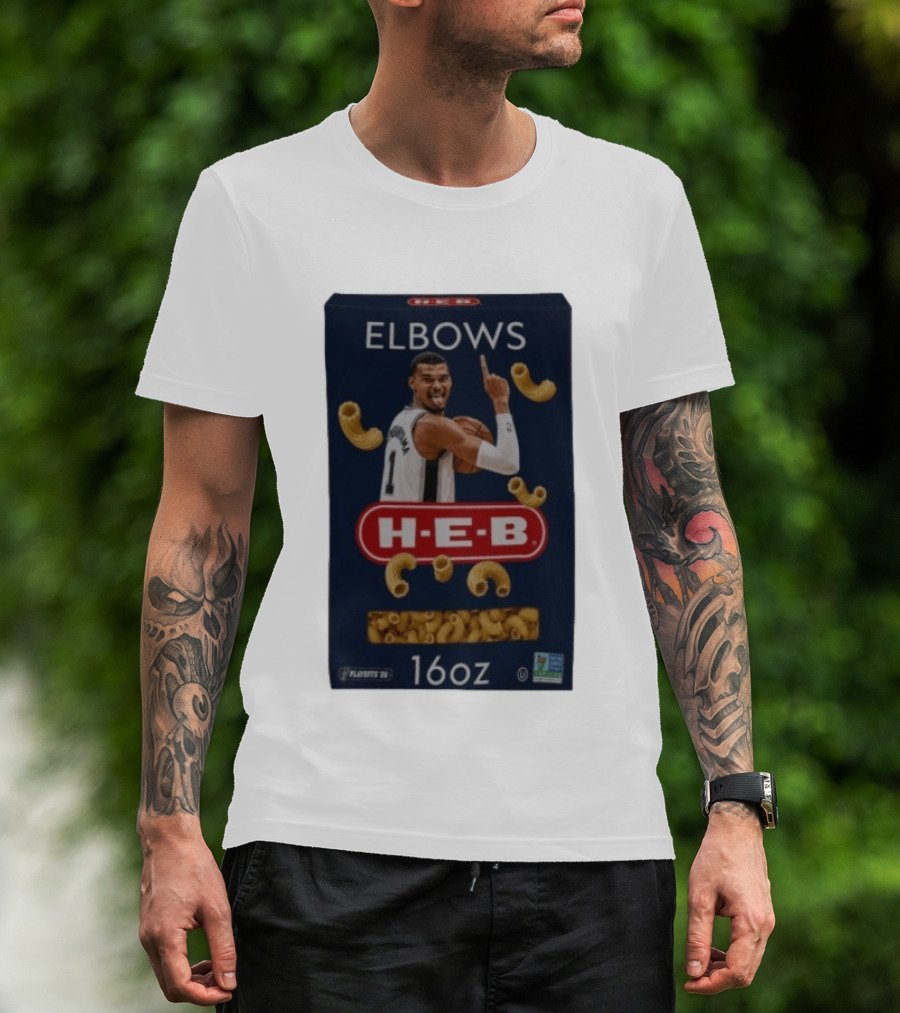 Victor Wembanyama Spurs HEB Elbows Meme 16oz Box T-Shirt