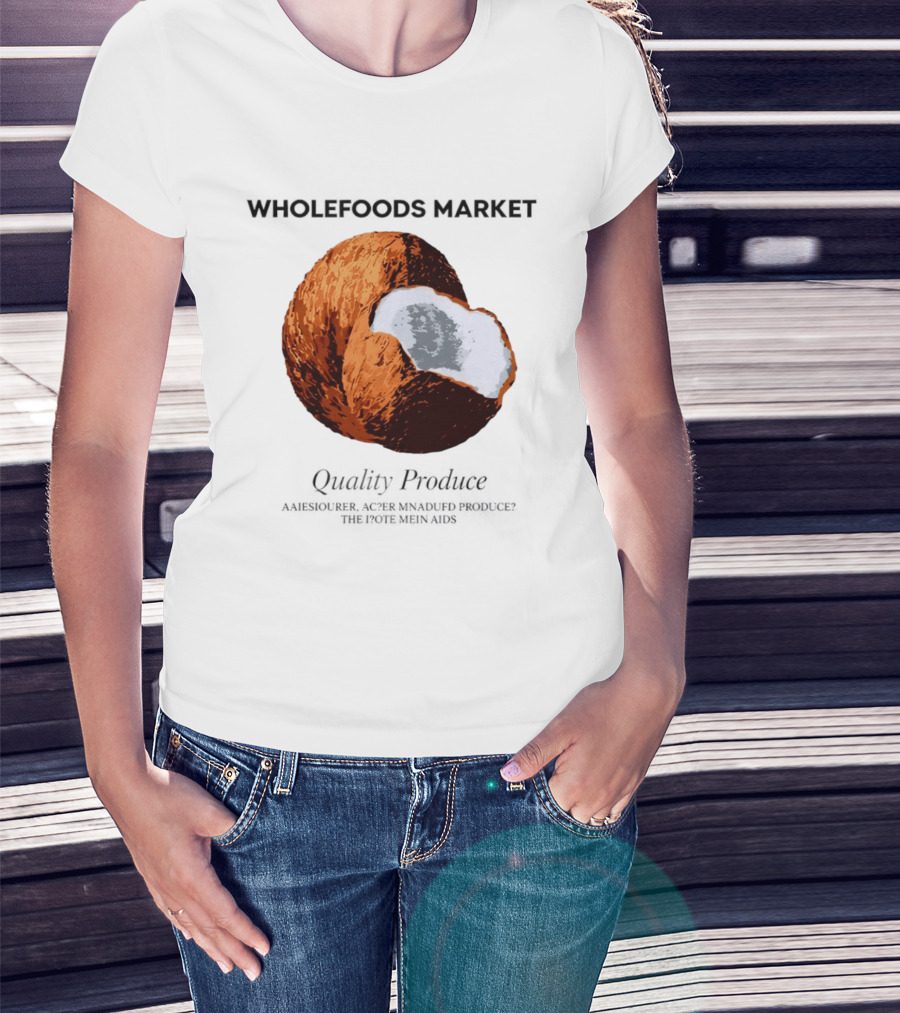 Wholefoods Market Quality Produce Organic Coconut T-Shirt