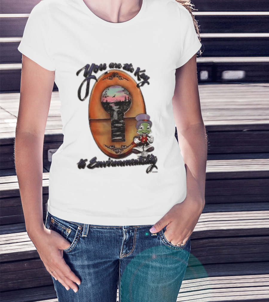 You Are The Key To Environmentality Keyhole Scene With Cartoon T-Shirt