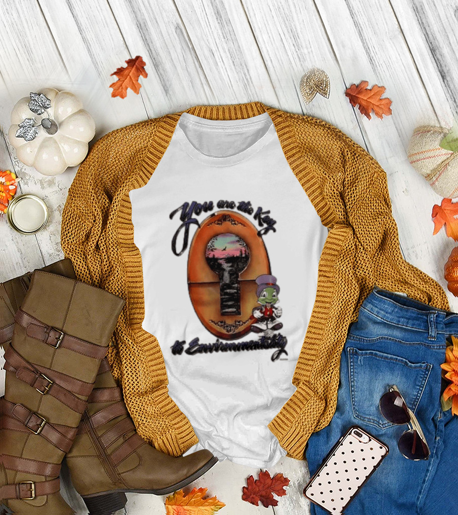 You Are The Key To Environmentality Keyhole Scene With Cartoon T-Shirt