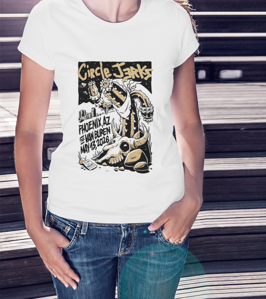 Circle Jerks Phoenix AZ The Van Buren May 13 2026 Skeleton T-Shirt