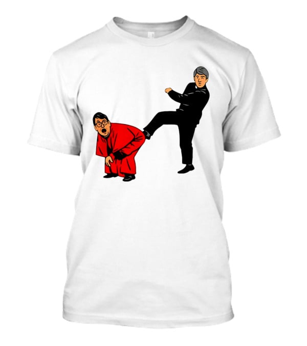 Kicking Random Man Up The Arse Funny Comic Scene T-Shirt