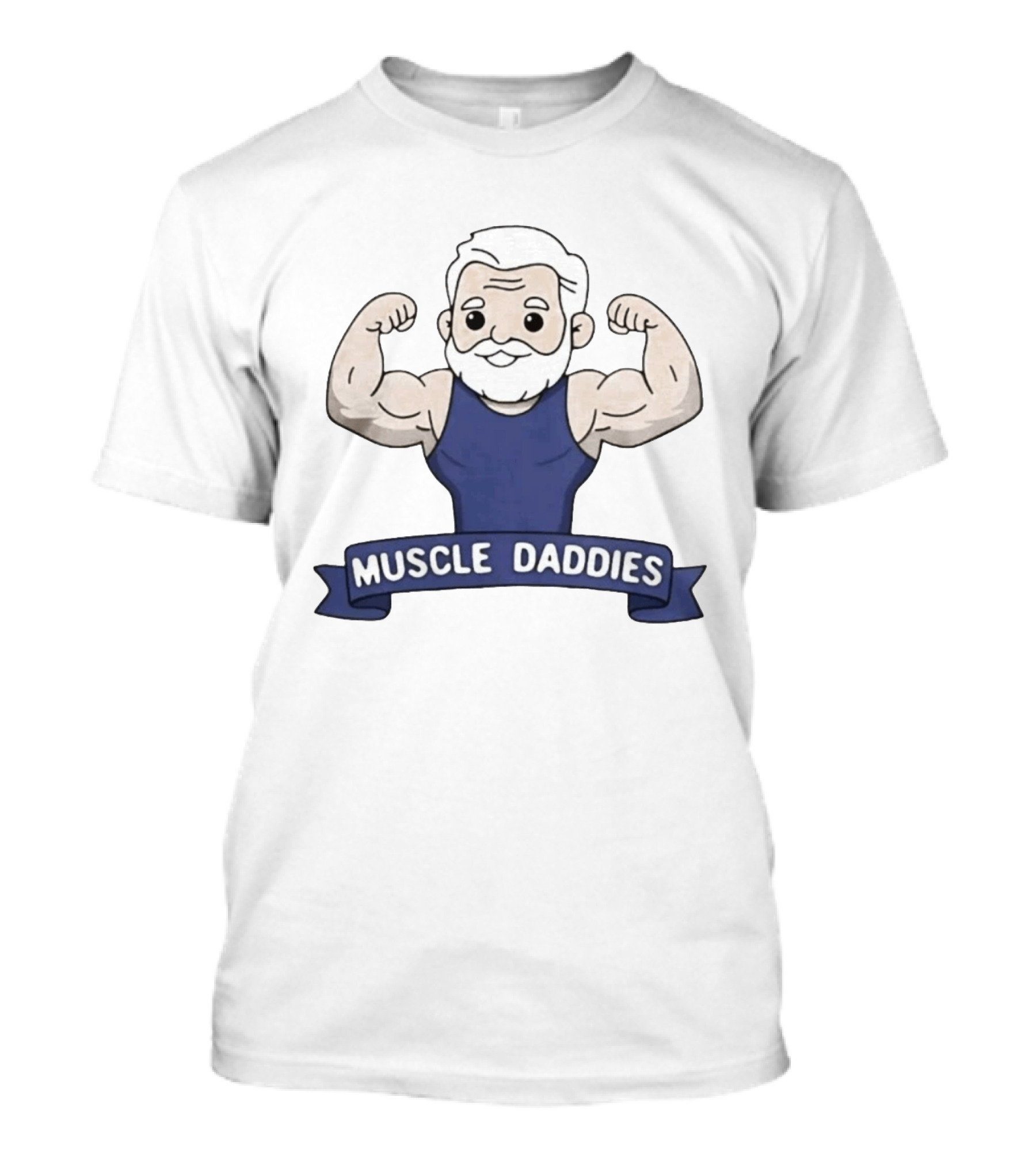 Muscle Daddies Muscular Cartoon Old Man Flexing T-Shirt