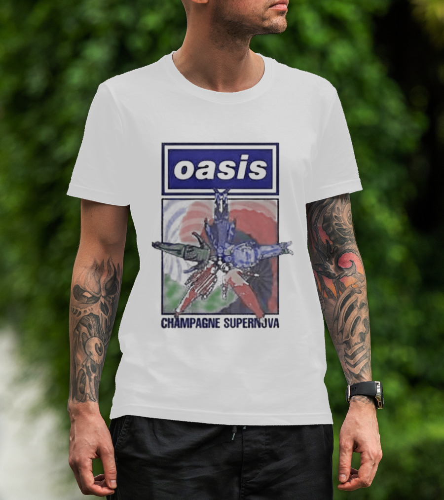 Oasis Champagne Supernova Album Art Flower T-Shirt