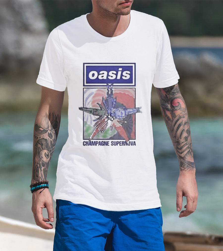 Oasis Champagne Supernova Album Art Flower T-Shirt