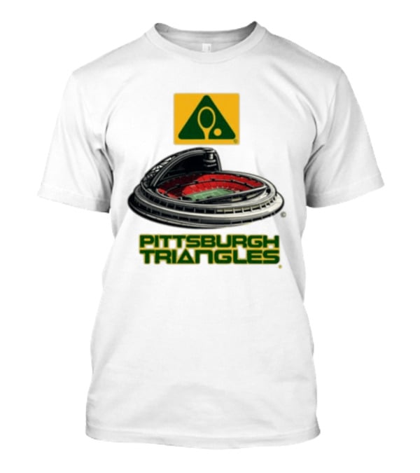 Pittsburgh Triangles Tennis Stadium With Tennis Racket T-Shirt