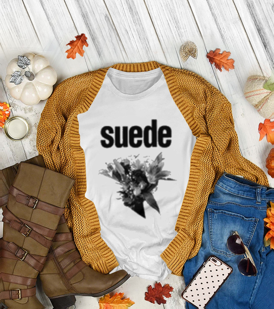 Suede Disintegrate Black and White Floral Explosion T-Shirt