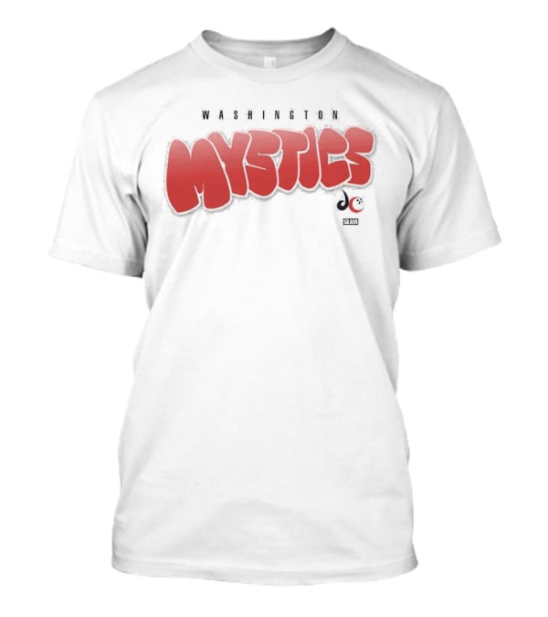 Washington Mystics Bubble Script Crop Mystics Basketball T-Shirt