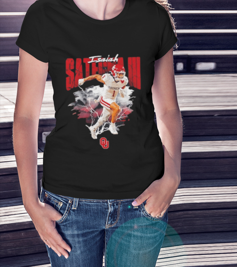 Oklahoma Sooners Isaiah Sategna III Lightning Burst Action T-Shirt
