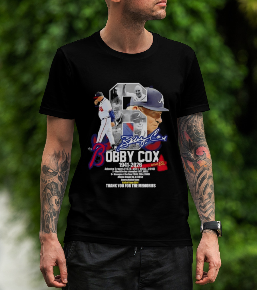 Bobby Cox Atlanta Braves Manager 1941 2026 Thank You For The Memories T-Shirt