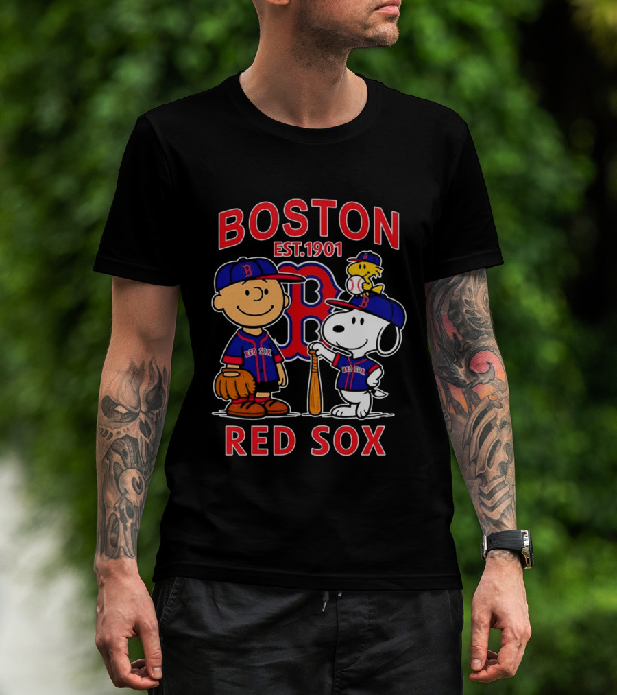 Boston Red Sox Peanuts Characters Est 1901 T-Shirt