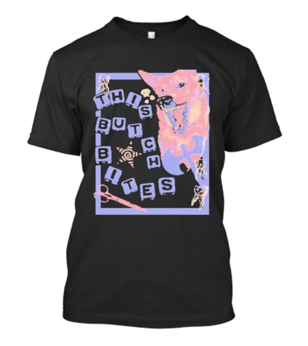 This Butch Bites Dog Retro Vibe Scissors And Blocks T-Shirt