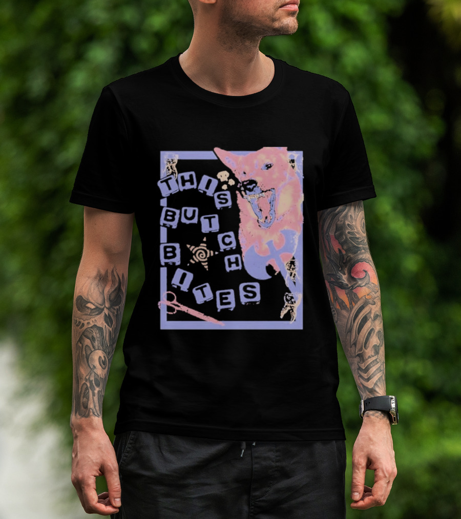 This Butch Bites Dog Retro Vibe Scissors And Blocks T-Shirt