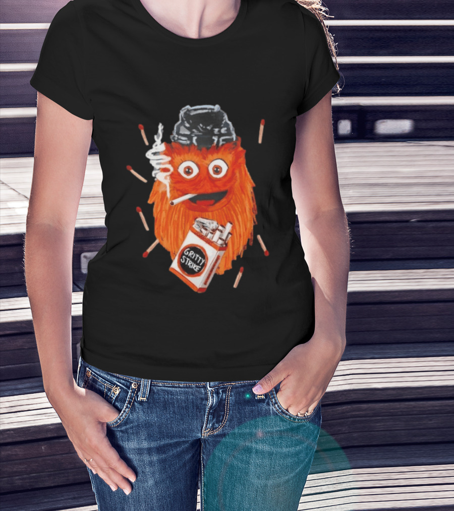 Gritty Strike Smoking Philadelphia Flyers Hockey 2026 T-Shirt