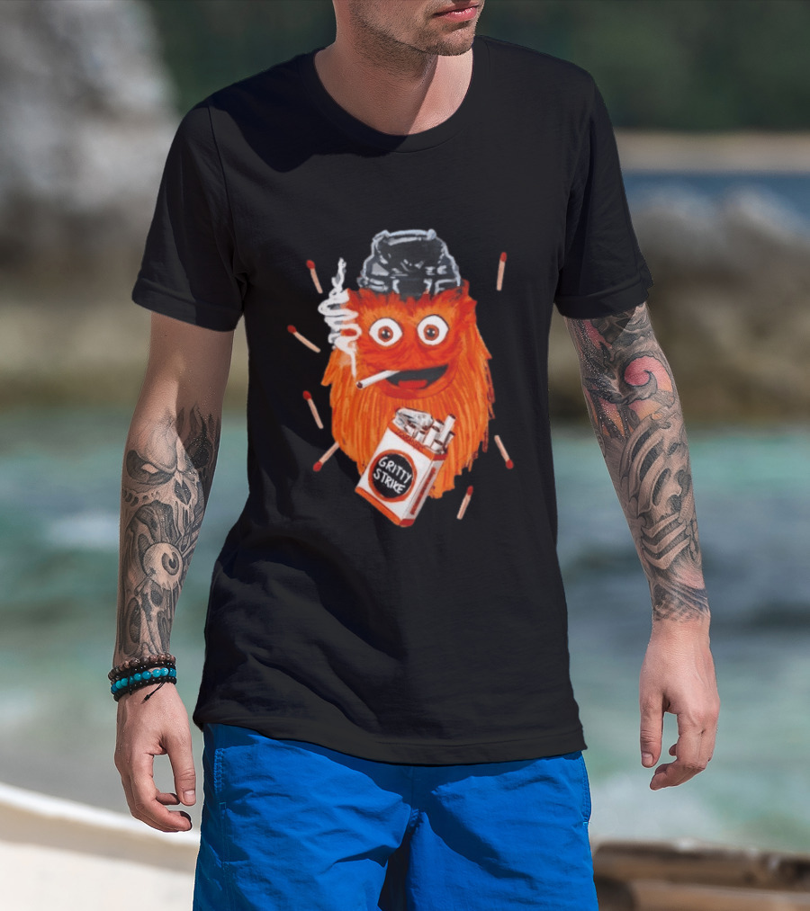 Gritty Strike Smoking Philadelphia Flyers Hockey 2026 T-Shirt