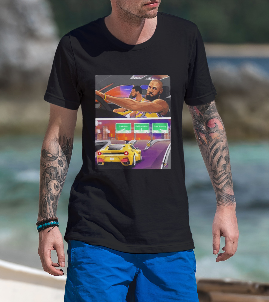 Lakers Lebron James Path: Retirement Versus Free Agency Decision Journey T-Shirt