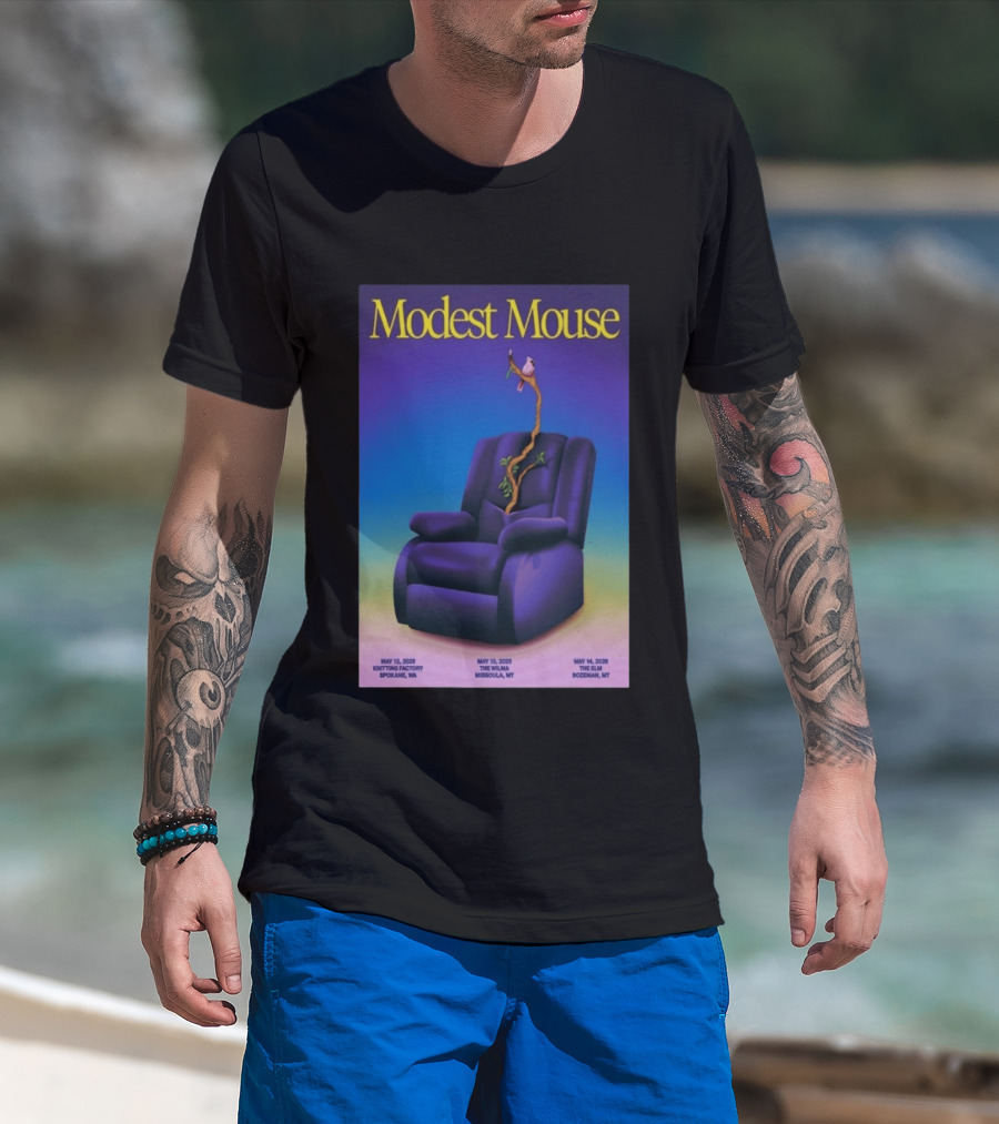 Modest Mouse Tour May 2026 Recliner And Tree Bozeman MT The Elm T-Shirt