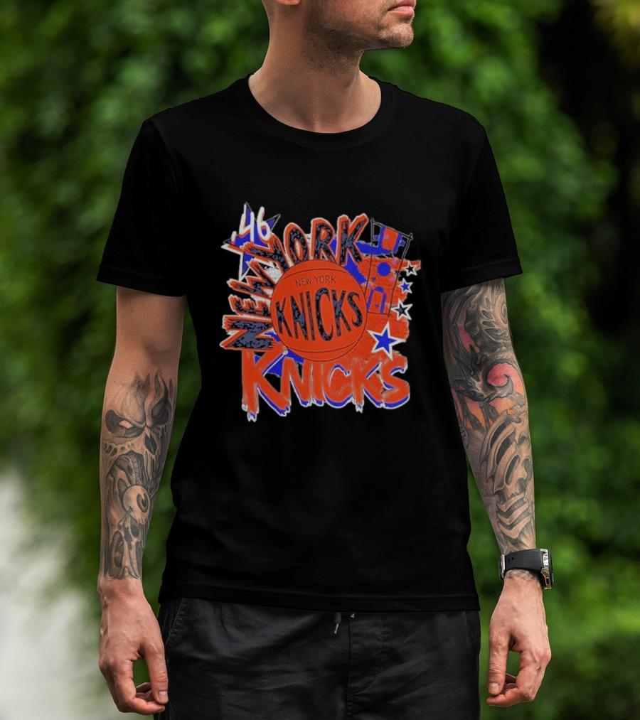 New York Knicks '46 Hardwood Classics Basketball Team Retro Stars T-Shirt