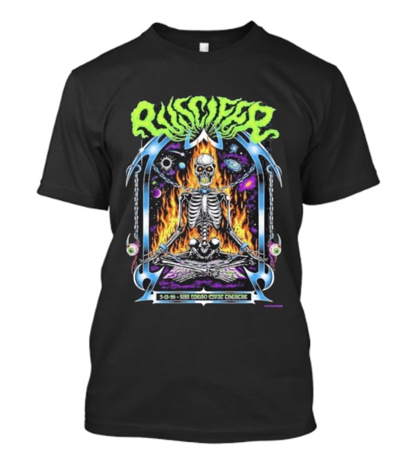Puscifer San Diego Civic Theatre May 13 2026 Event Flaming Skull Skeleton In Space T-Shirt