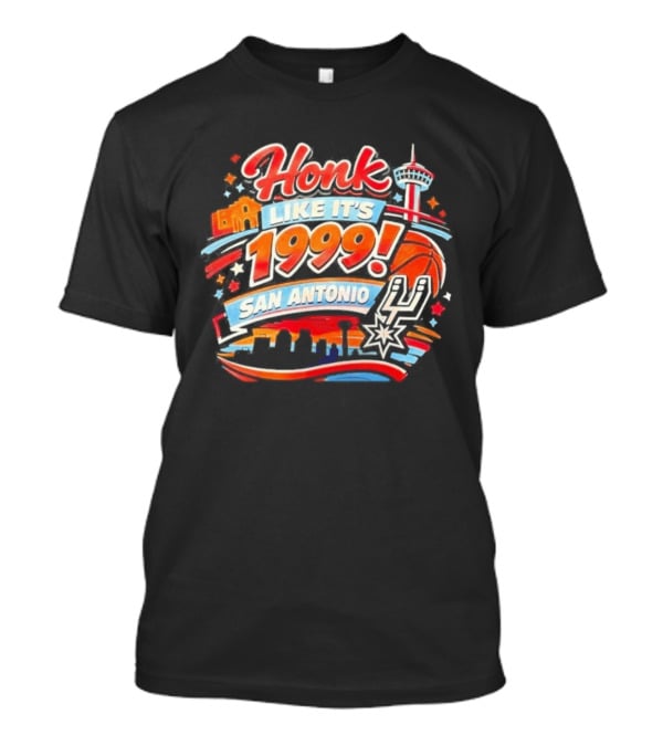 San Antonio Honk Like It's 1999 Basketball Arena Tower Fiesta T-Shirt