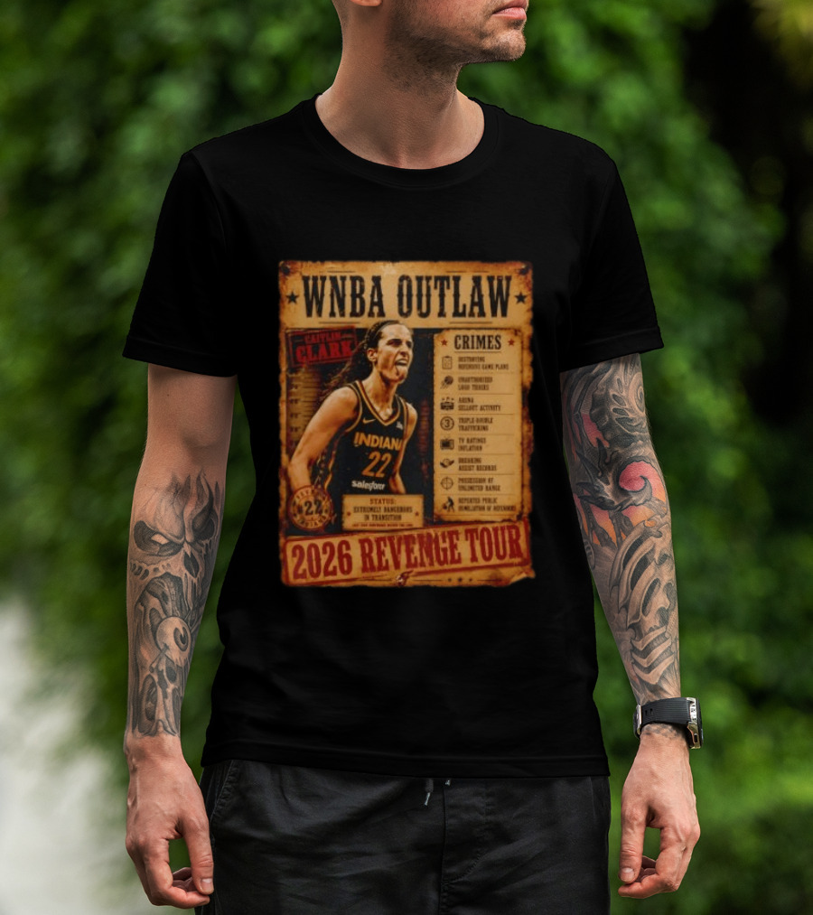 WNBA Outlaw Caitlin Clark Indiana 2026 Revenge Tour T-Shirt