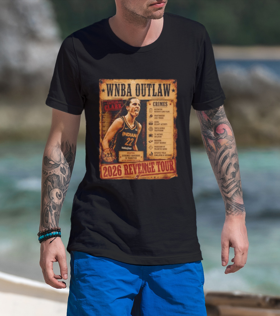 WNBA Outlaw Caitlin Clark Indiana 2026 Revenge Tour T-Shirt