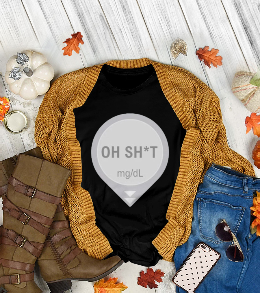 Oh Sh*t Crash Alert mg/dL Humor T-Shirt