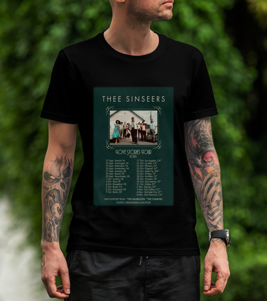 Thee Sinseers Love Stories Tour 2026 With Dates And Locations T-Shirt