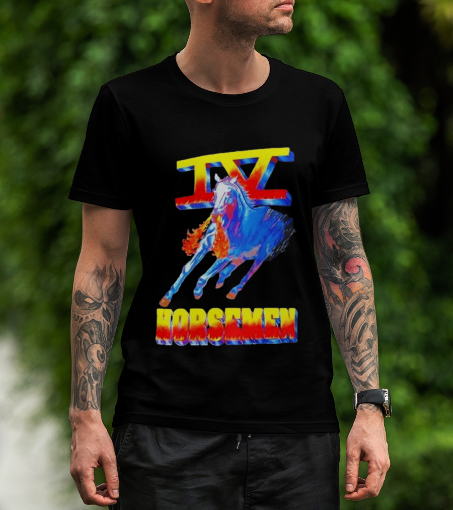 Four Horsemen WWE 90s IV Fiery Horse Retro Wrestling T-Shirt