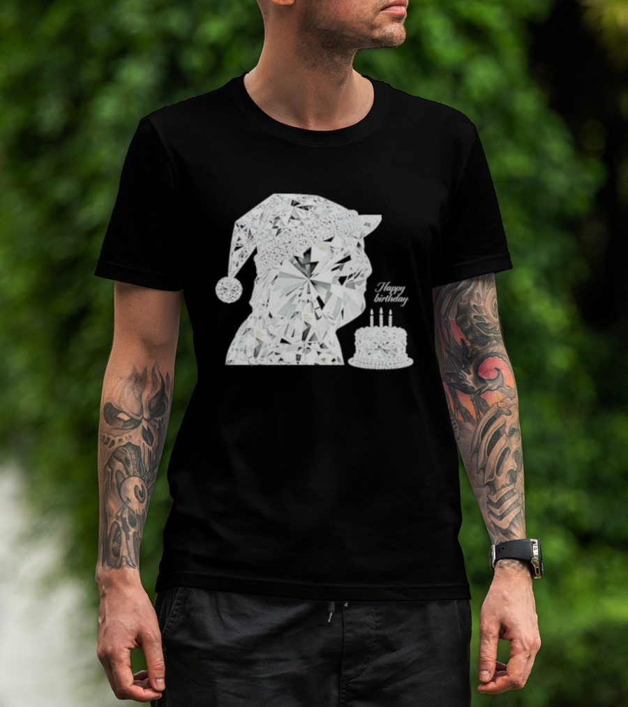 Happy Birthday Trump Diamond Wizard With Crystal Hat And Cake T-Shirt