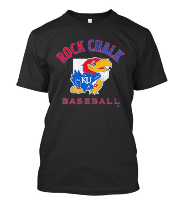 Rock Chalk KU Baseball Jayhawk Home Plate Kansas T-Shirt