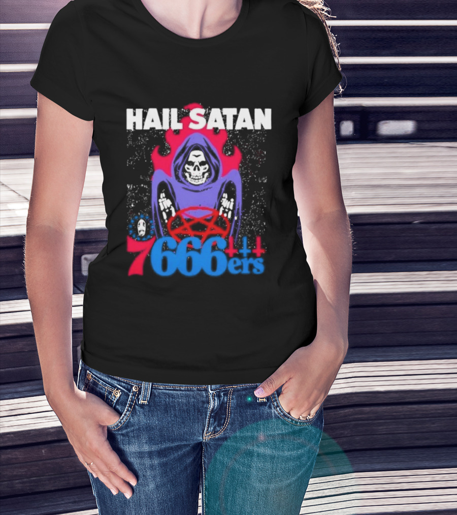 Hail Satan 76ers 666 Flame Creature T-Shirt