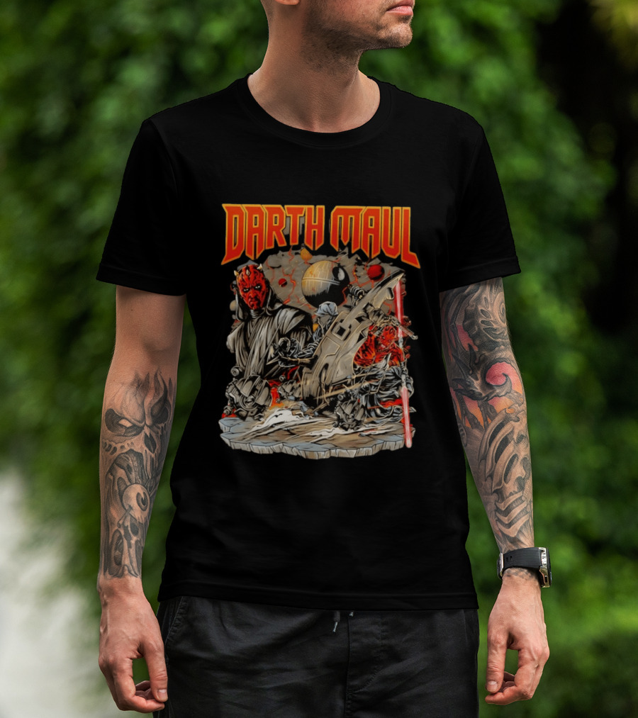 Darth Maul Star Wars Sith Lord Speedster Lightsaber Duel Scene T-Shirt