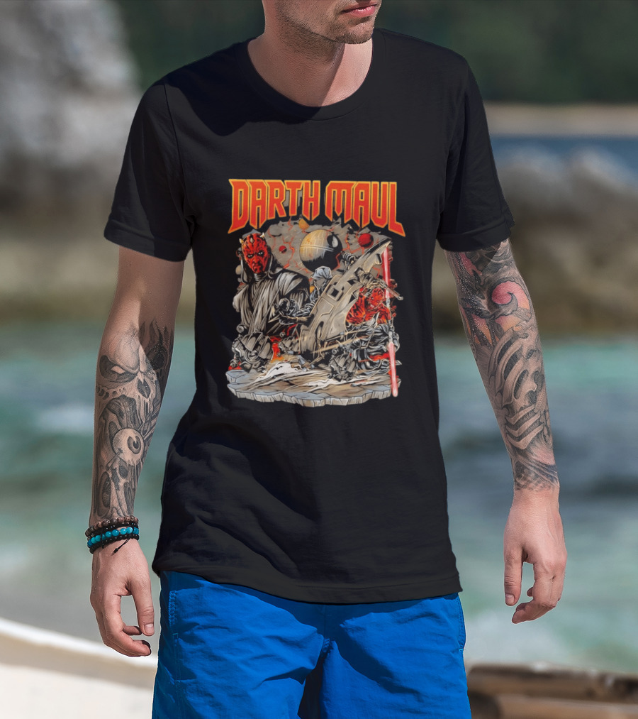 Darth Maul Star Wars Sith Lord Speedster Lightsaber Duel Scene T-Shirt