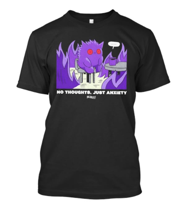 Pokemon Gengar No Thoughts Just Anxiety Purple Flame T-Shirt